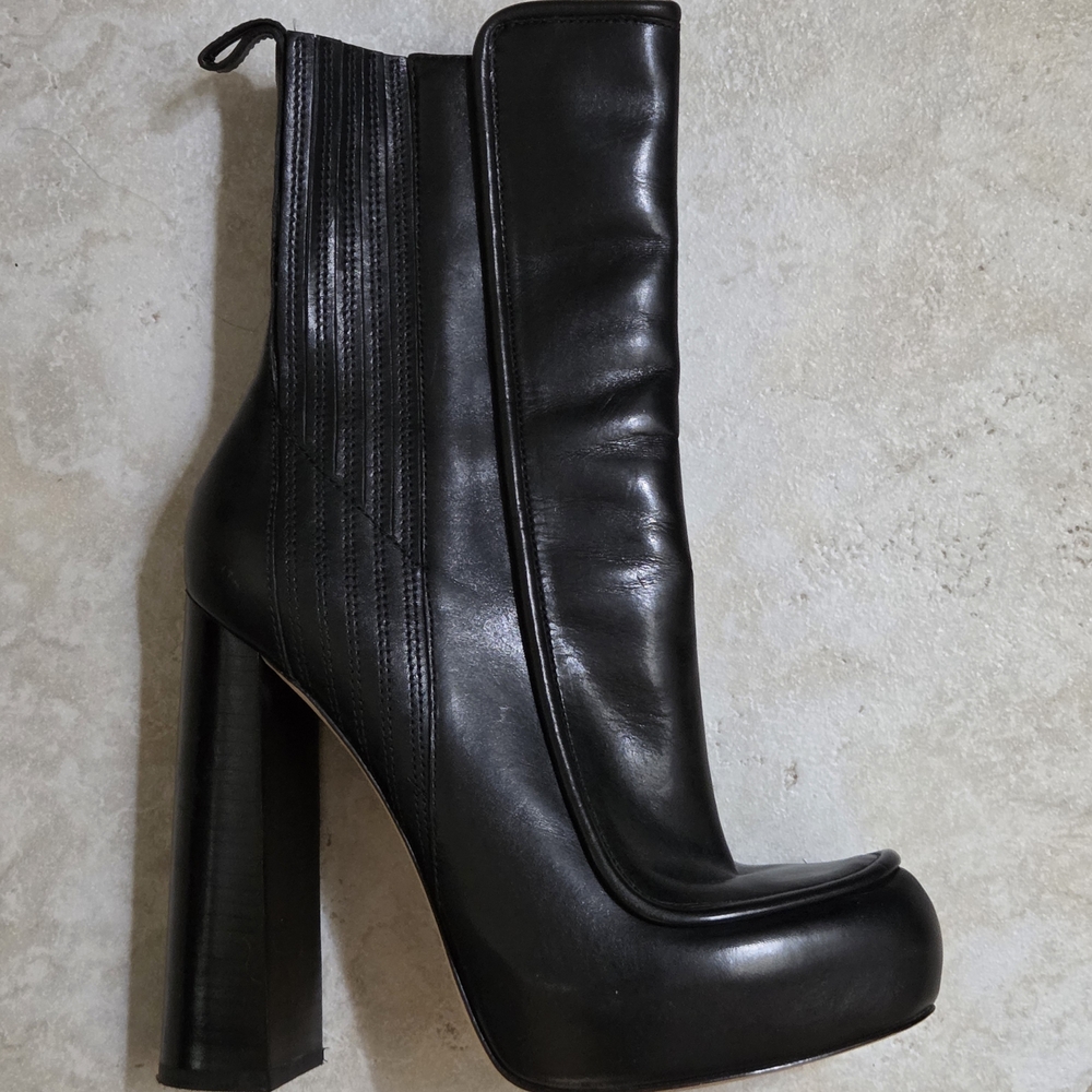 Alexander Wang Black Leather Platform Heeled Boots